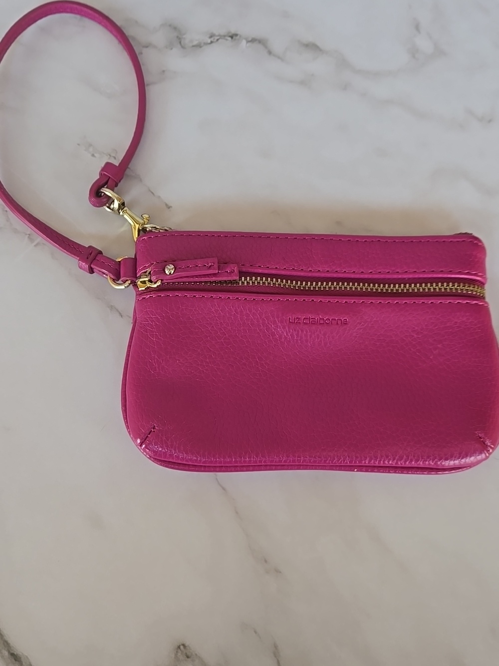 Liz Claiborne Wristlet Pink Leather w/Strap